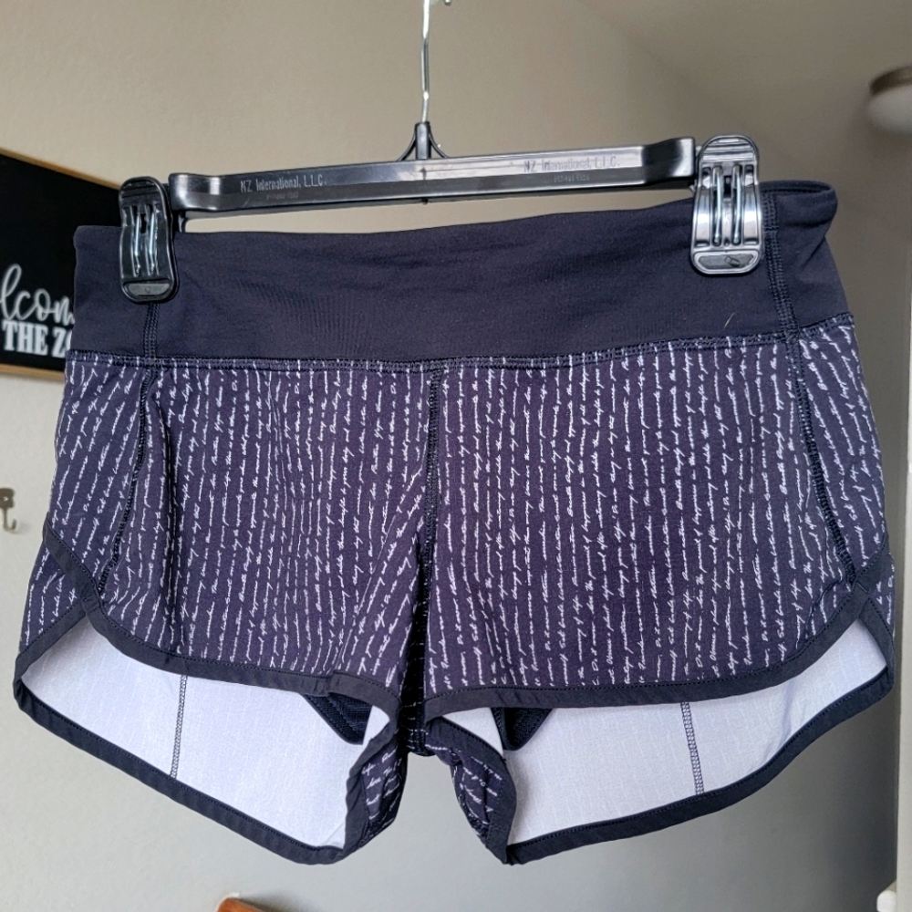 🍋 Lululemon Manifesto Love Letter Speed Up Shorts Size 4 (2.5" Inseam) Low Rise
